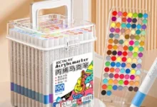 QIXIN 100色丙烯马克笔34.9元，不透色不晕染-羊毛妈妈